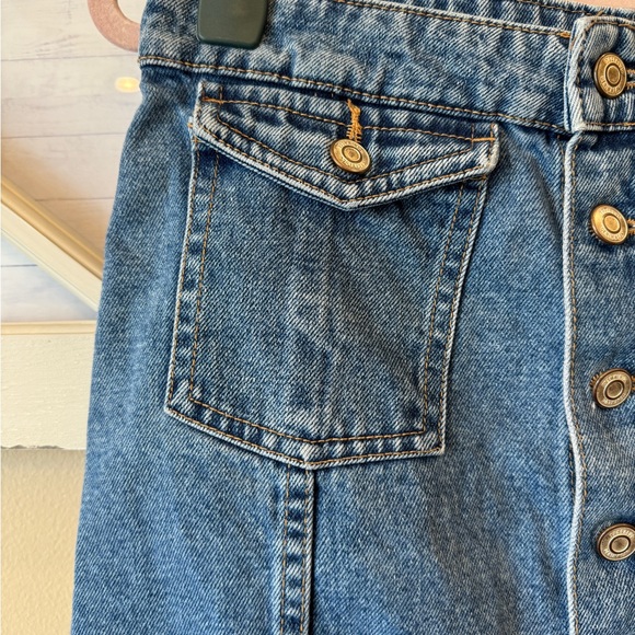 ZARA TRF Button-Front Raw Edge‎ Denim Skirt large size 30 - Picture 2 of 8